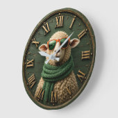 Funny Sheep with Sunglasses Farmhouse Rustic Count Grote Klok (Hoek)