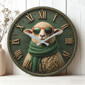 Funny Sheep with Sunglasses Farmhouse Rustic Count Grote Klok