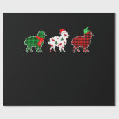 Funny Sheep Xmas Tree Lights | Red Plaid Gift Cadeaupapier (Vlak)