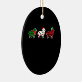 Funny Sheep Xmas Tree Lights | Red Plaid Gift Keramisch Ornament (Rechts)