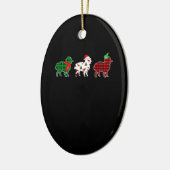 Funny Sheep Xmas Tree Lights | Red Plaid Gift Keramisch Ornament (Links)