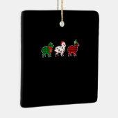 Funny Sheep Xmas Tree Lights | Red Plaid Gift Keramisch Ornament (Rechts)