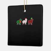 Funny Sheep Xmas Tree Lights | Red Plaid Gift Keramisch Ornament (Links)