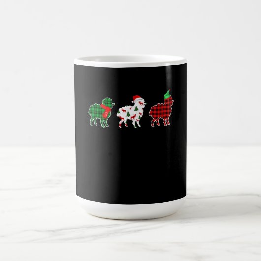 Funny Sheep Xmas Tree Lights | Red Plaid Gift Magische Mok (Midden)