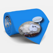 Funny Sheep Year Chinese Zodiac Blue Stropdas (Opgerold)