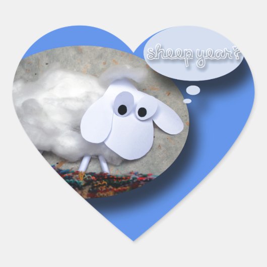 Funny Sheep Year Chinese Zodiac Heart Sticker (Voorkant)