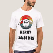 Funny Sheep ziet witte Cartoon met kerstman T-shirt (Voorkant)