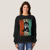 Funny Sheepadoodle Black Poodle Retro Doodle Trui (Voorkant volledig)