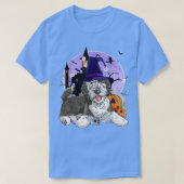 Funny Sheepadoodle Dog Halloween Witch Pumpkin T-shirt (Design voorkant)