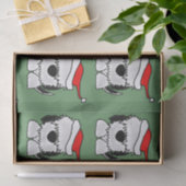 Funny Sheepdog in Santa Hat-kerstpas-papier Tissuepapier (Geschenk)