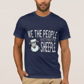 Funny Sheeple Warning Sign Dark T-Shirt (Voorkant)