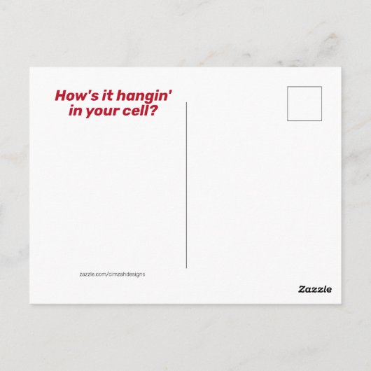 Funny Shelter op zijn plaats Gorilla Jail Inmate Briefkaart (Achterkant)