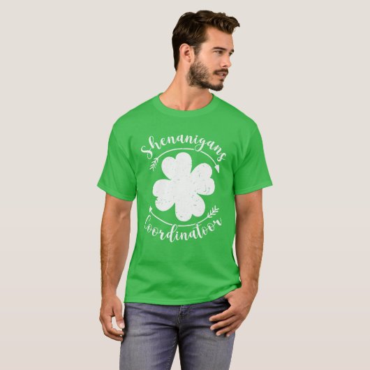 Funny Shenanigans Coordinator St Patrick's Day Tea T-shirt (Voorkant volledig)