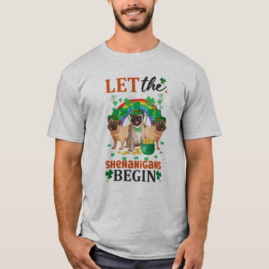 Funny Shenanigans Dogs St Patricks Day T-Shirt (Voorkant)