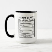 Funny Sheriff Deputy Nutrition Facts Staff Gift Mok (Links)