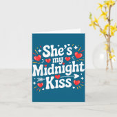 Funny She's My Midnight Kiss Valentine Matching Co Kaart (Gele Bloem)