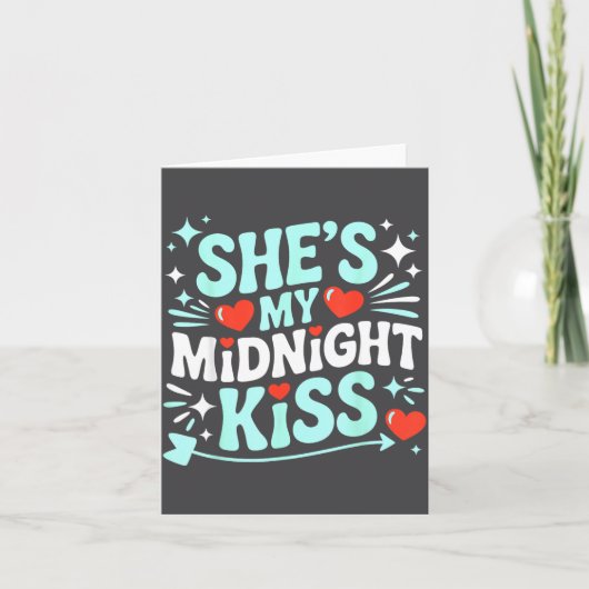 Funny She's My Midnight Kiss Valentine Matching Co Kaart (Voorkant)