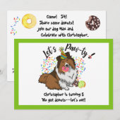 Funny Shetland Sheepdog Dog Donuts Birthday Party Kaart (Voorkant / Achterkant)