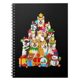 Funny Shiba in u kerstboom Licht Puppy Dog Lo Notitieboek
