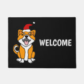 Funny Shiba Inu Dog Christmas Cartoon Deurmat (Voorkant)