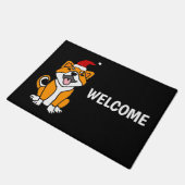 Funny Shiba Inu Dog Christmas Cartoon Deurmat (Schuin)