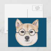 Funny Shiba Inu Dog met Hipster Glasses Briefkaart (Voorkant / Achterkant)