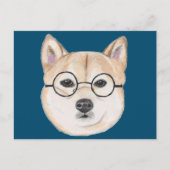 Funny Shiba Inu Dog met Hipster Glasses Briefkaart (Voorkant)