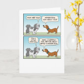 Funny Shih Tzu en Wiener Dog Birthday Kaart (Gele Bloem)