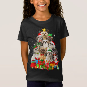 Funny Shih Tzu kerstboom Licht Puppy Dog Lov T-shirt