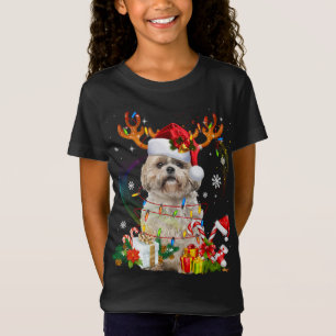 Funny Shih Tzu Kerstrenderende kerstlichten T-shirt