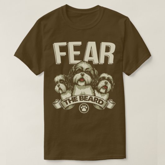 Funny Shih Tzu vreest de baard T-shirt (Design voorkant)