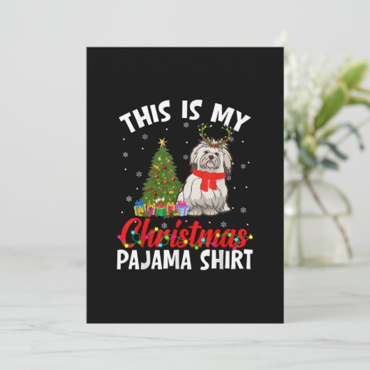 Funny Shih Tzu Xmas Pajama Gift Dog Dad Dog Ma Bedankkaart (Staand voorkant)