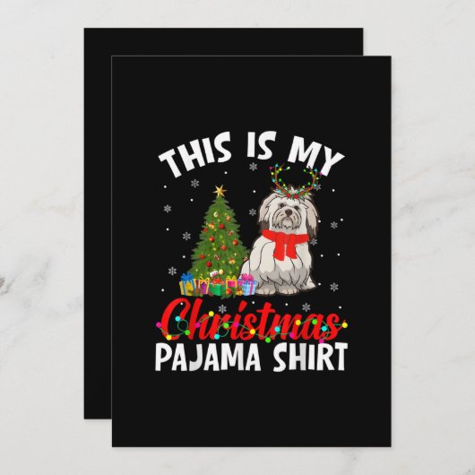 Funny Shih Tzu Xmas Pajama Gift Dog Dad Dog Ma Bedankkaart (Voorkant / Achterkant)