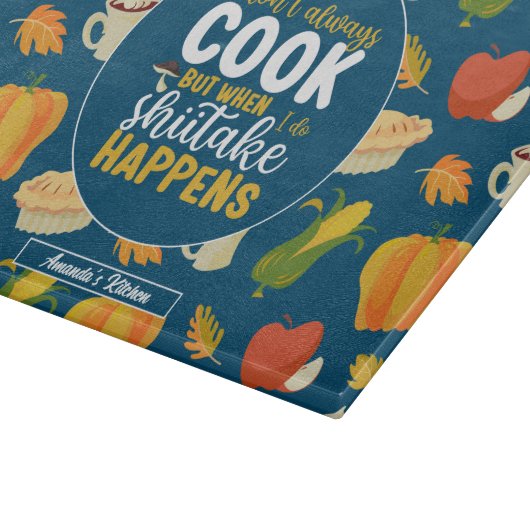 Funny Shiitake Meme Thanksgiving herfst Pattern Snijplank (Hoek)