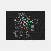 Funny Shine Bright Like A Call Light Nurse Merry C Fleece Deken (Voorkant (Horizontaal))