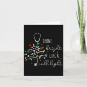 Funny Shine Bright Like A Call Light Nurse Merry C Kaart (Voorkant)