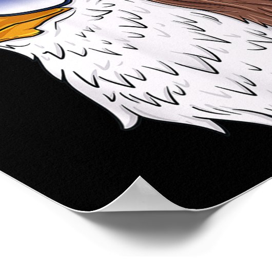 Funny Shirt American Bald Eagle Mullet, 4 juli Poster (Hoek)