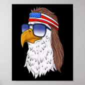 Funny Shirt American Bald Eagle Mullet, 4 juli Poster (Voorkant)