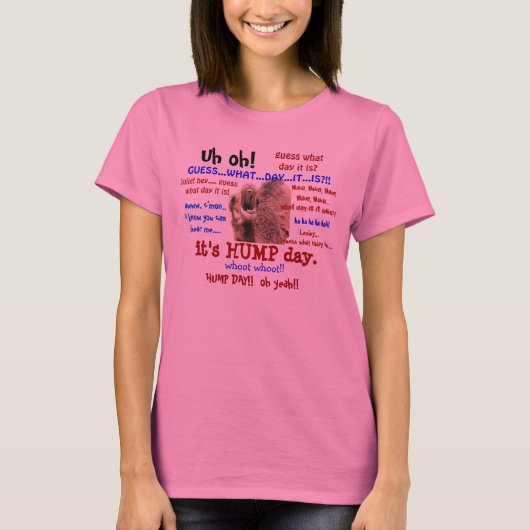 Funny Shirt, Hump Day Camel (volledige tekst) T-shirt (Voorkant)