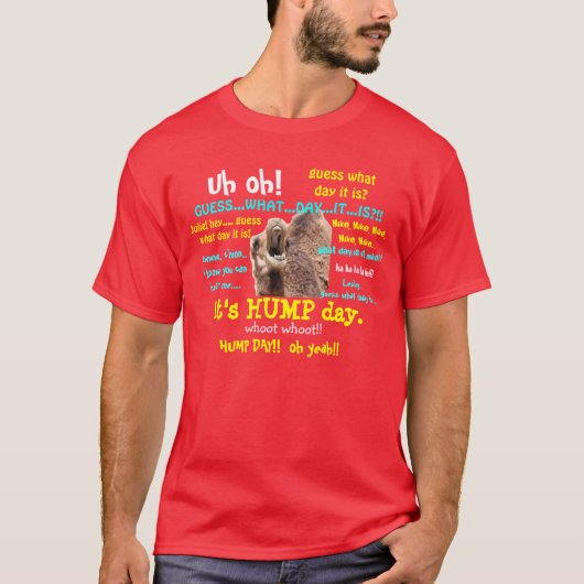 Funny Shirt, Hump Day Camel (volledige tekst) T-shirt (Voorkant)