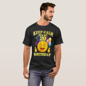Funny Shirt Keep Calm Het is mijn 20e verjaardag G (Voorkant volledig)