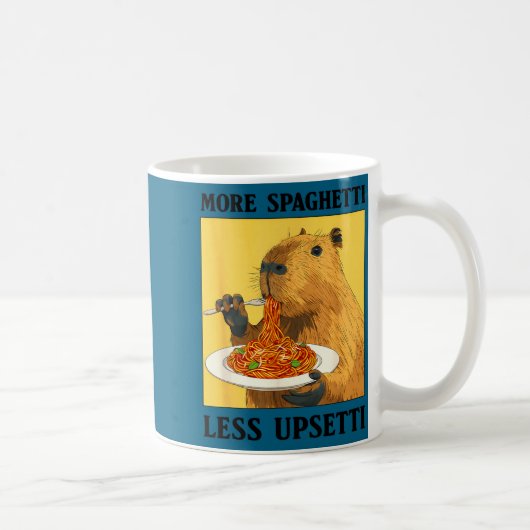 Funny Shirt More Spaghetti Less Upsetti Capybara Koffiemok (Rechts)
