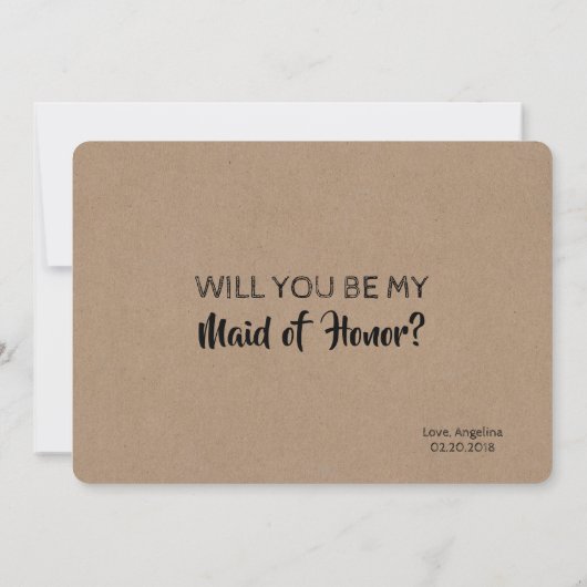 Funny Shocked Bridesmaid of Maid of Honor proposal Kaart (Achterkant)