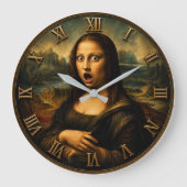 Funny Shocked Mona Lisa Grote Klok (Voorkant)