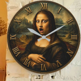 Funny Shocked Mona Lisa Grote Klok