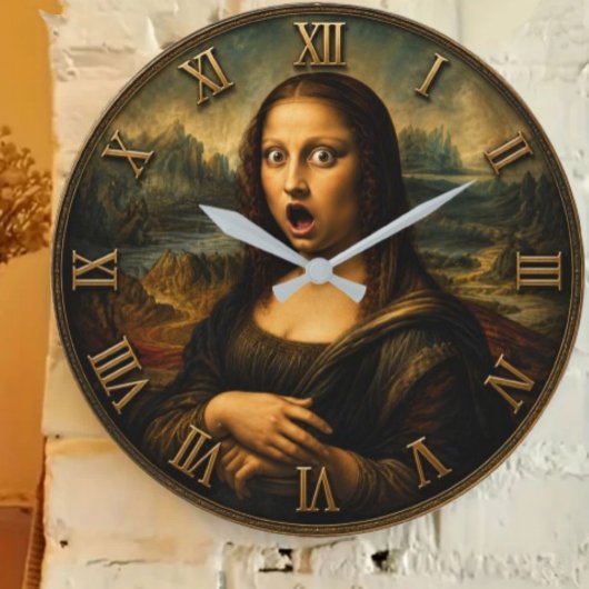 Funny Shocked Mona Lisa Grote Klok