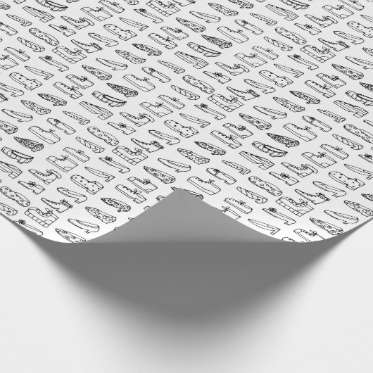 Funny Shoe Kleur uw eigen patroon Cadeaupapier (Hoek)