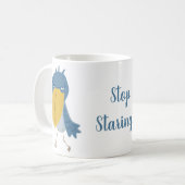 Funny Shoebill Stop met het staren van koffie Mok (Voorkant links)