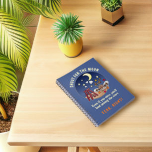 Funny Shoot voor de Moon Fail Cartoon Quote Notitieboek