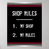 Funny Shop Rules Poster (Voorkant)